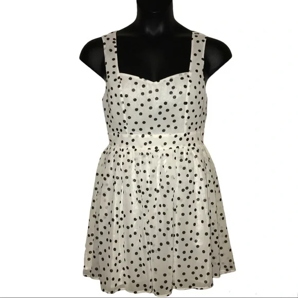 black and white polka dot fit and flare dress Pinsy Shapewear main image 0